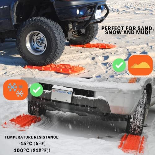 Maxsa 20333 Тежкотоварни тракшън подложки Escaper Buddy за извличане и рециклиране на превозните средства от мръсотия, Пясък