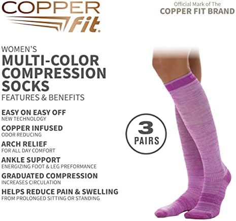 Дамски компресия чорапи до коляното Copper Fit Energy, Които Лесно се поставят / Свалят