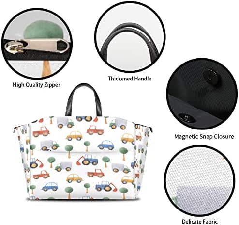 Мультяшная Автомобилна Чанта за Пелени с Ремъци за детски Колички, Камиони, Дърво, Голяма Пътна Чанта за Памперси, Бебешка