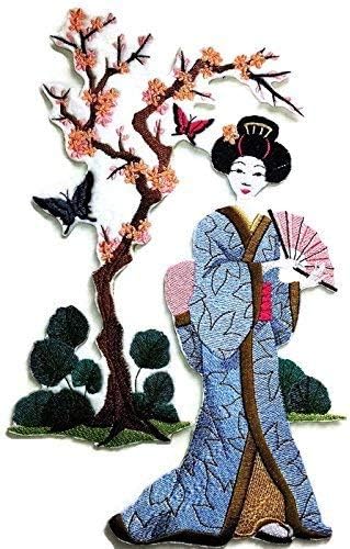 Невероятни портрети на гейша на поръчка [Гейша и пеперуди] [Богата на японската култура и традиции], бродирани желязо