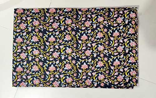 Индийски Меки Памучни тъкани с ръчно Принтом Двор, Цветен Плат с принтом за Курти, рокли, Калъфи за възглавници (50