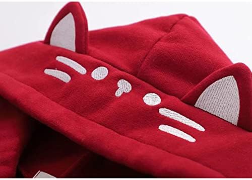 Сладък Руното Hoody с Котка за Момичета Harajuku Kawaii, Hoody с качулка с графични Уши, Женски Сладък Пуловер, Топ