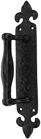 Прибиращ се дръжка SKANDH 10 Inch Fleur Желязо с заден панел, Сверхпрочная профили С черно прахово покритие (опаковка от 1)