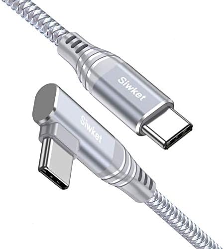 Siwket USB Кабел C до USB C 90 Градуса [3,3 фута] 60 W 3A Type C Кабел за бързо Зареждане Зарядно Устройство