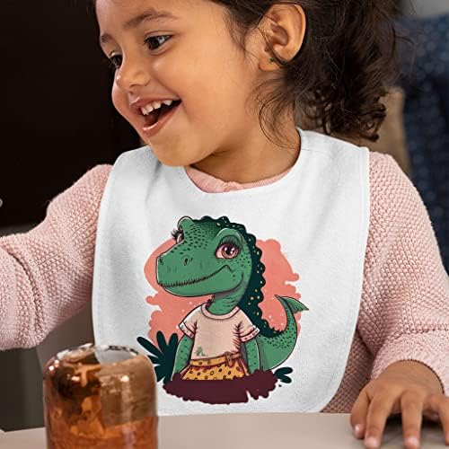 Сладки Бебешки Лигавници с Шарени тираннозавра - Мультяшные Престилки За Хранене на деца - Забавни Престилки за хранене