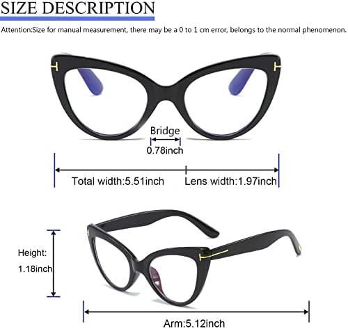 MMOWW Очила Котешко око, сладък модни очила за четене за жени, 4 двойки от 2,0