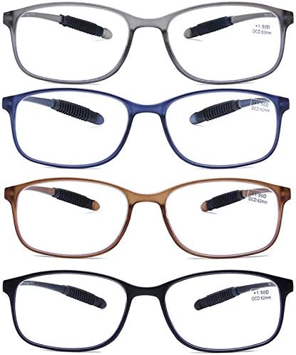 Компютърни Очила за четене AQWANO, Блокиране на Синя Светлина, Гъвкави и Нечупливи Очила за четене TR90,