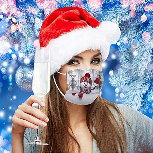 Весела Коледа - Коледна Еднократна маска за лице от САЩ за възрастни с хубав Дизайн 3ply BreathablePaper_Mask