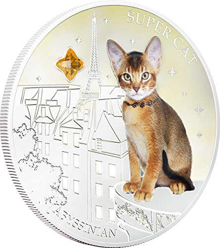 2013 на Фиджи - Кучета и Котки - брой 3 - Супер Котка - Абиссинский - 1 унция - Сребърна монета - 2 долара, без да