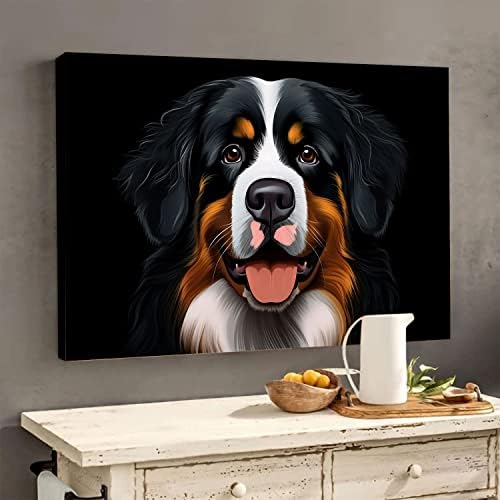 Кино платно с изображение на Бернската Планинско куче За домашен интериор - Пълна Галерия в опаковката и рамка - Украса