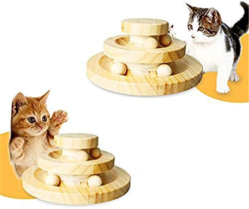 Интерактивна играчка топка N / C, трехслойная кула за котки и играчки за тракбол, дърво, основа от масивна дървесина трайно