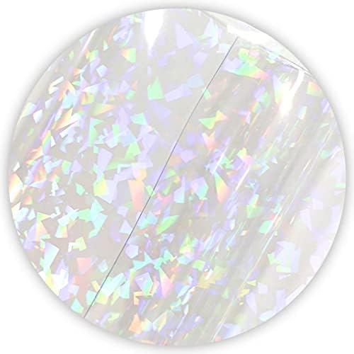 12x53 инча с дъга шарки от камъни Прозрачен филм Лазерно огледало на Дъга прозрачни PVC, Водоустойчив винил за украса, шевни изделия