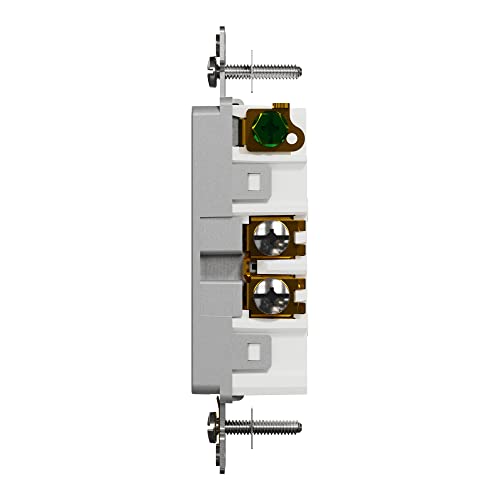 Двухшпиндельная Декоративна розетка серия Square D X 125 Волта, защитена от неоторизиран достъп, 15 Ампера, Матово-сив