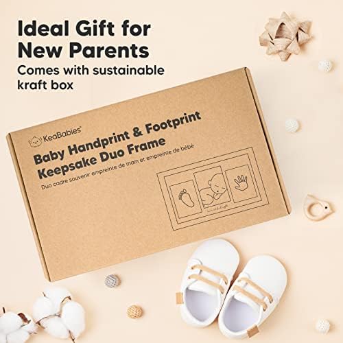 Комплект детски кошари и пръстови отпечатъци KeaBabies и спомен за детето - Двойна рамка за снимка с детски Щампи за Новородено