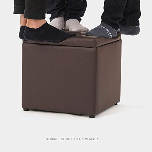 Столче за съхранение N/A Може да седи На Цветен Кожена Пейка за обувки с Капак, Кутия за съхранение на играчки,