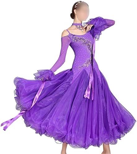 CCBUY Стандартно Бална рокля, Дамски рокли за състезания по танци, Танцово рокля, Танцови костюми за Танго, Дамски дрехи
