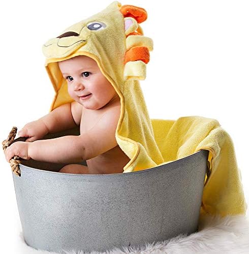 Бебешка хавлиена кърпа и Гъба с качулка, дизайн във формата на Лъв, Сверхпоглощающее, Трайно кърпи за баня, идеално