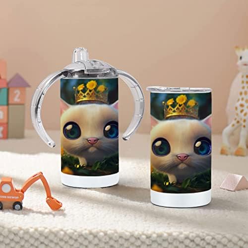 Чаша за Sippy с Цветна Корона за Котки - Kawaii Cat Baby Sippy Cup - Скъпа чаша За Sippy