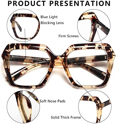 Очила за четене DUMOK за жени, Модни Рамки, Принудителна Синя Светлина, 3 опаковки, Защита от Умора
