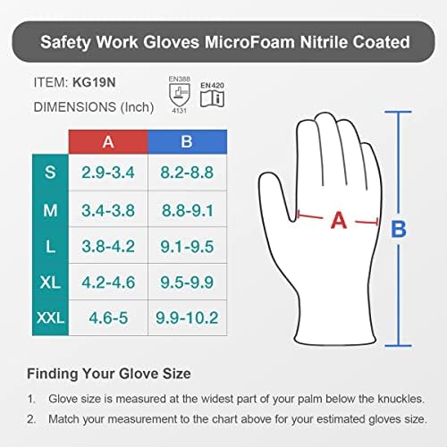 Работни ръкавици KAYGO от разпенен найлон с нитриловым покритие KG19NB, Безшевни Найлонови Предпазни работни ръкавици,