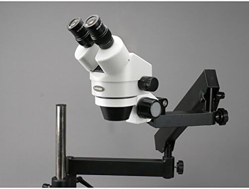 Професионален бинокъла на стереоскопични увеличение на микроскопа AmScope SM-7BZ-56S, окуляры WH10x, 3,5-90-кратно увеличение,