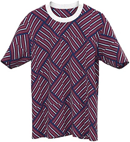 MIASHUI Риза с дълъг Ръкав за Мъже, за Наслояване Мъжки Графични Тениски Ежедневни Тениска 3D 4 юли Спортна Риза с Дълъг