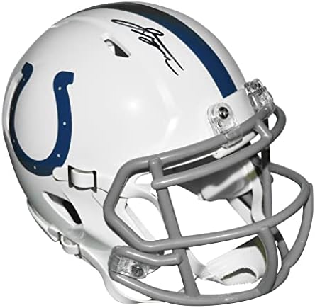 Мини-Каска Colts с автограф на Джонатан Тейлър - Ръчно подпис и удостоверяване на JSA