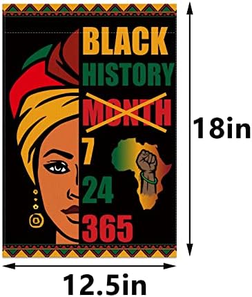 Черен Градински Флаг Месеца истории 12,5x18 Черно Украса Месец Историята Афроамериканское Празнична Украса и