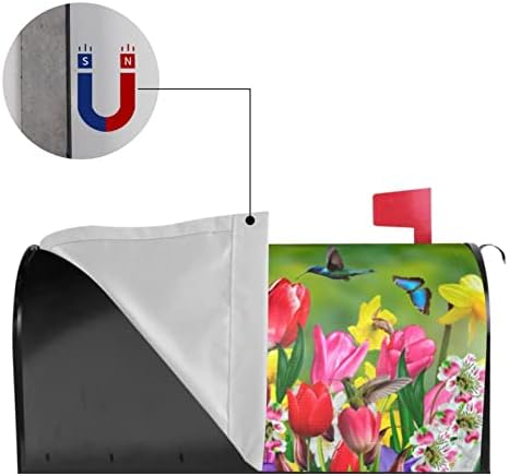 Пролетни Калъфи За Пощенски Кутии Магнитен Стандартен Размер Колибри, Пеперуди Цветя Лале Калъф за Пощенска кутия за