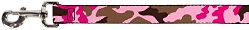 Каишка за домашни любимци с катарама - Камуфляжно-Розово - Дължина от 6 фута - ширина 1 сантиметър