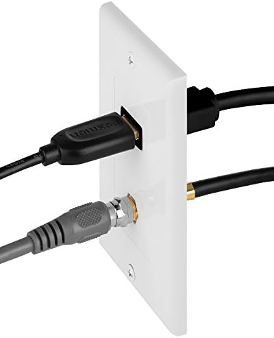 Стенни панела Fosmon 4K, HDMI, 1-Портов кабелен HDMI кабел с конектор Ethernet + Коаксиален TV F, Капачка на предния панел с