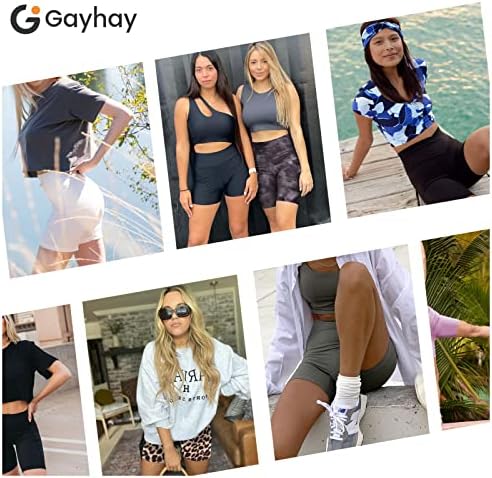 Байкерские шорти GAYHAY с джобове за жени – Меки Спортни Шорти с контрол на корема с Висока Талия за практикуване на Йога