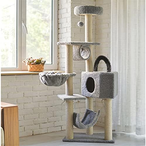 Плюшени Етажната собственост за домашни котки с орехи орех, Мулти-Мебели за Етажната собственост за котки от