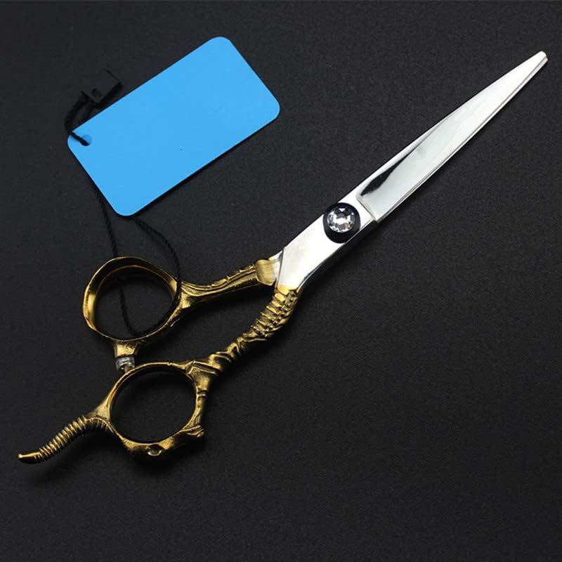 Ножица за подстригване на коса, 6 инча Професионални Японски 440c златни ножици за подстригване на коса с овча