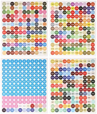 Етикети с Цветни стаи на 8 Листове, Етикети за Диамант живопис с Номера от DMC 447 Етикети с Цветни Стаи