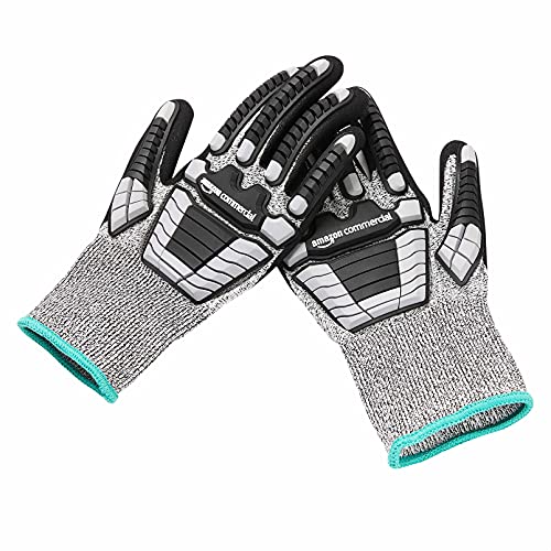 Ръкавици Commercial 13G SilverSilk & Sandy от нитрил с защита от удари (сиви /черни), размер M, 3 чифта