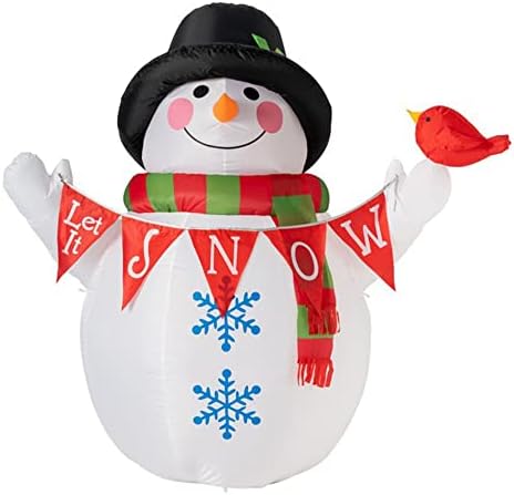 Коледа Надувное украса във формата на Снежен човек на открито, с Вграден Вентилатор и Якорными Канатами За вътрешно и Външно