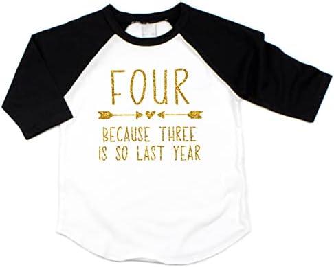 Bump and Beyond Designs Тениска за момичета на Четвъртия Рожден Ден на Екипировка за четири години Момичета За Рожден Ден