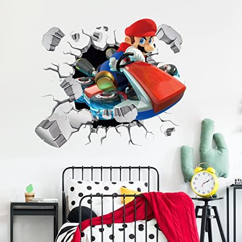 Декор на детска стая за игра Стикери за стена Mario's Отклейте и Залепете за игра Mario Run За Момчета и Момичета,