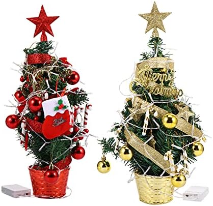 BESTOYARD Офис Декор Мини Коледно Дърво, Коледни Десктоп Украса за Коледно парти Декор Настолна Коледно Дърво