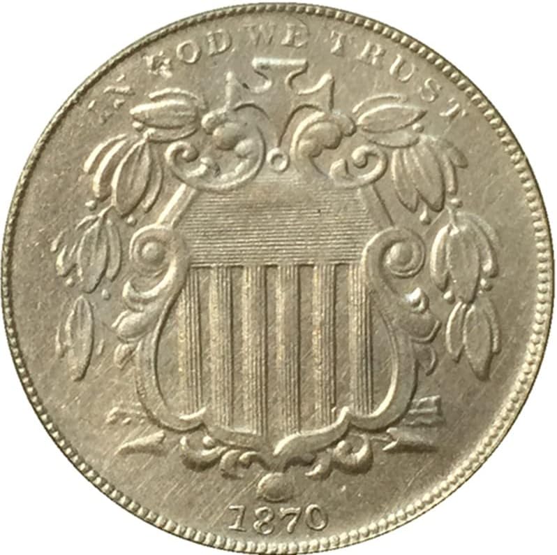 20.5MM1870 Американската Никелова Монета Монети От никел Старинни Занаяти Чуждестранни Възпоменателни монети
