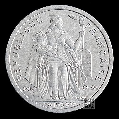 Френска полинезийская Монета 1 Франк Океанските Чуждестранни монети Богиня