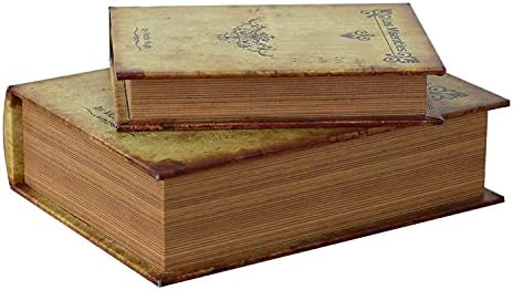 Декоративни Книгата Кутии ARTSSS Антични Невидима Кутия за Книги, Определени от имитация на Дърво от 2 Теми за Съхранение