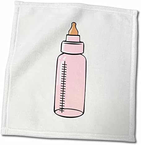 3dRose Susans Zoo Crew Детски рисунки за деца - розови бутилки за хранене - Кърпи (twl-175710-2)