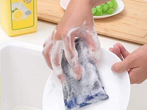 24 Опаковки, Гъба За миене на съдове Кухненски Многократна употреба Гъба за Миене на Съдове Впитывающая Бамбук