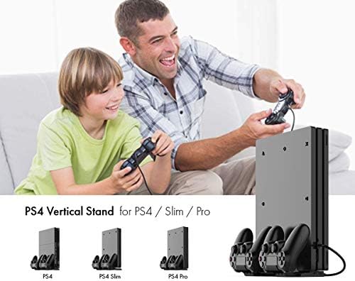 Вертикална поставка зарядно устройство ще захранване на ElecGear за PS4, двойно зарядно устройство, зарядно устройство за