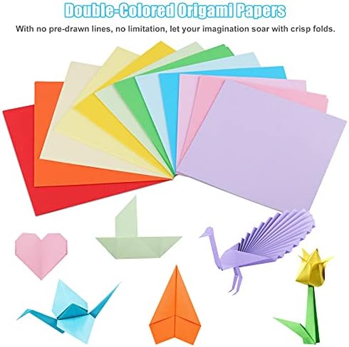 Набор от хартия за Оригами Jewora от 252 листа, Разнообразни Цветни Сгъване книжа Включва 108 Листа Еднакво