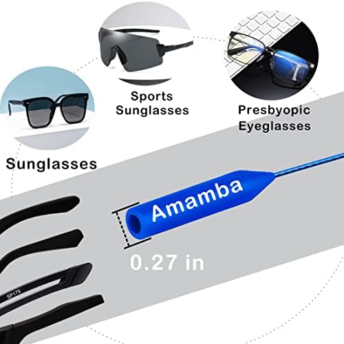 Регулируем Фиксатор за очила Amamba, Каишка За притежателя на Точки, Въжета За Слънчеви очила без Опашка -Синьо (16 инча)