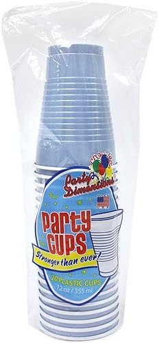 Размери на пластмасови чаши за партита - 12 мл | Светло синьо | Опаковка от 20 чаши, брой 20 броя (опаковка от 1)