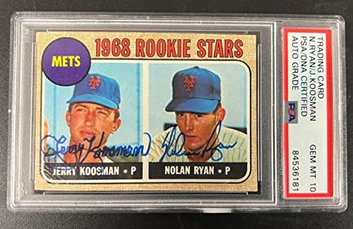 Нолан Райън и Джери Косман Подписаха Карта начинаещ Topps 177 1968 г., RC Класиран 10 коли - Бейзболни картички с автограф